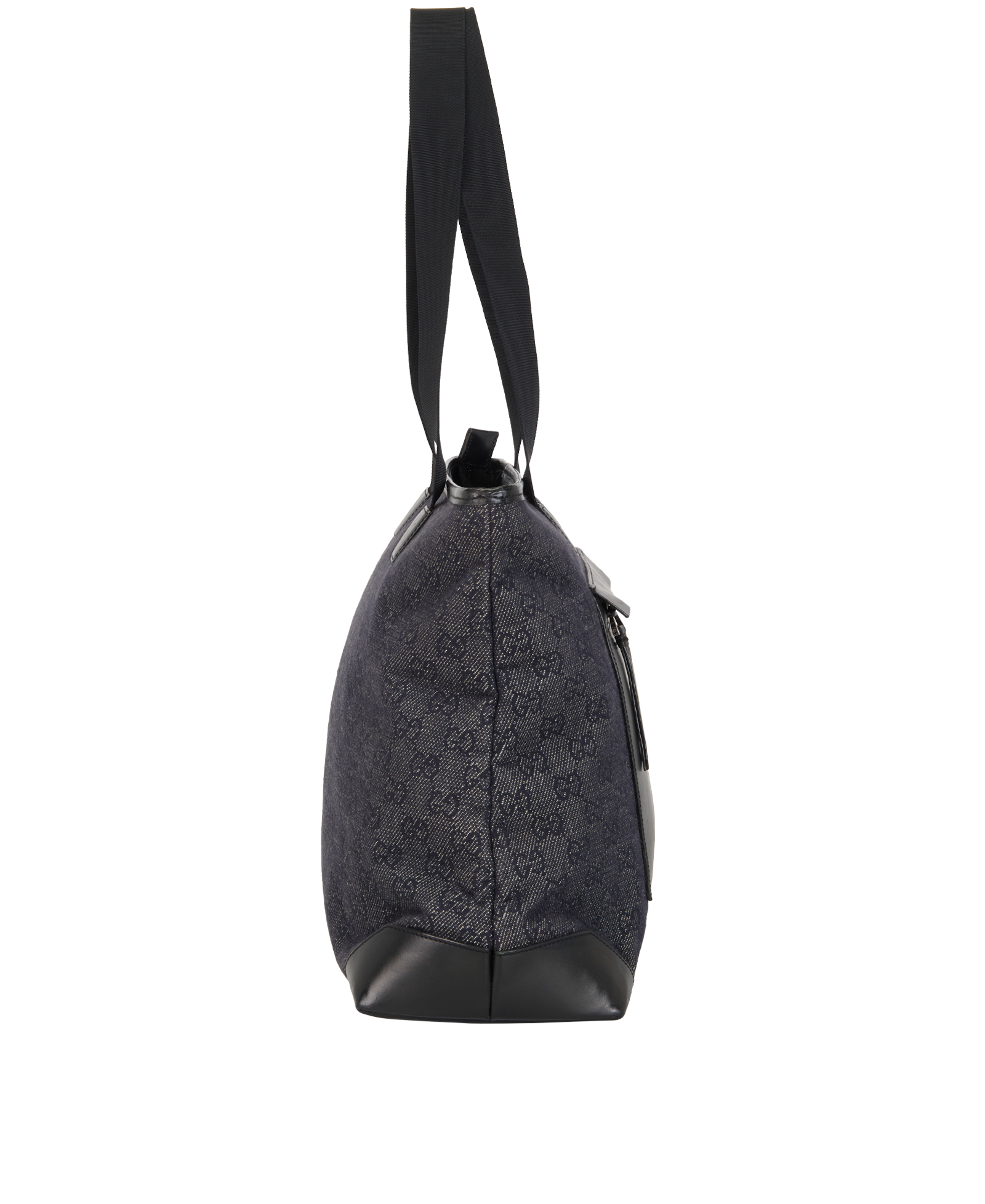GG Zip Tote, &pound;175, Handbags, Black/Grey, Canvas/Leather, Side view
